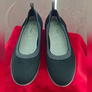 Cloudsteppers by Clarks Step Rose Fern Black Slip-On Wedge Heel Shoes - Size 11